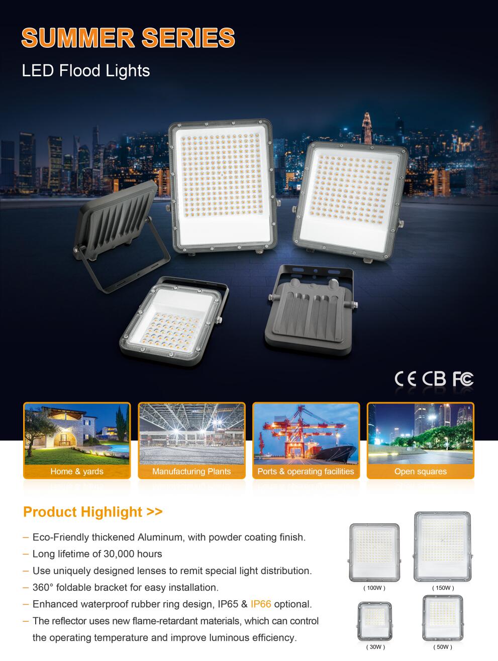 Summer Series Floodlights product info